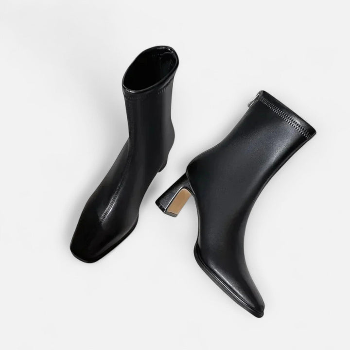 Women's Premium Leather Ankle Boots | Elegant Vintage Square-Toe Booties for Women 7