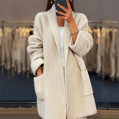Women's Premium Wool Cardigan | Cozy Oversized Open-Front Sweater 0