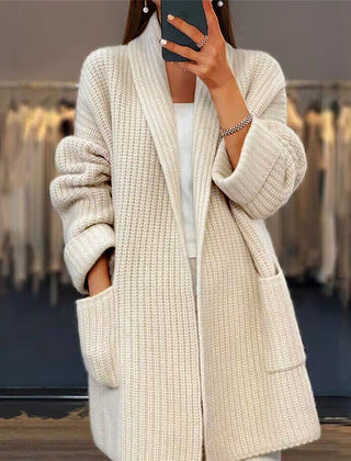 Women's Premium Wool Cardigan | Cozy Oversized Open-Front Sweater 0