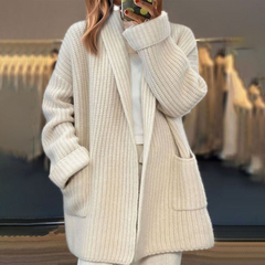 Women's Premium Wool Cardigan | Cozy Oversized Open-Front Sweater 2