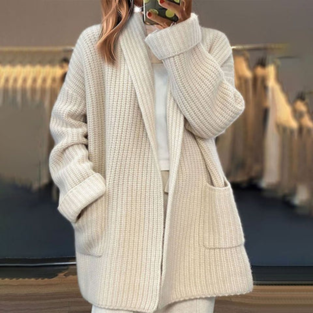 Women's Premium Wool Cardigan | Cozy Oversized Open-Front Sweater 2