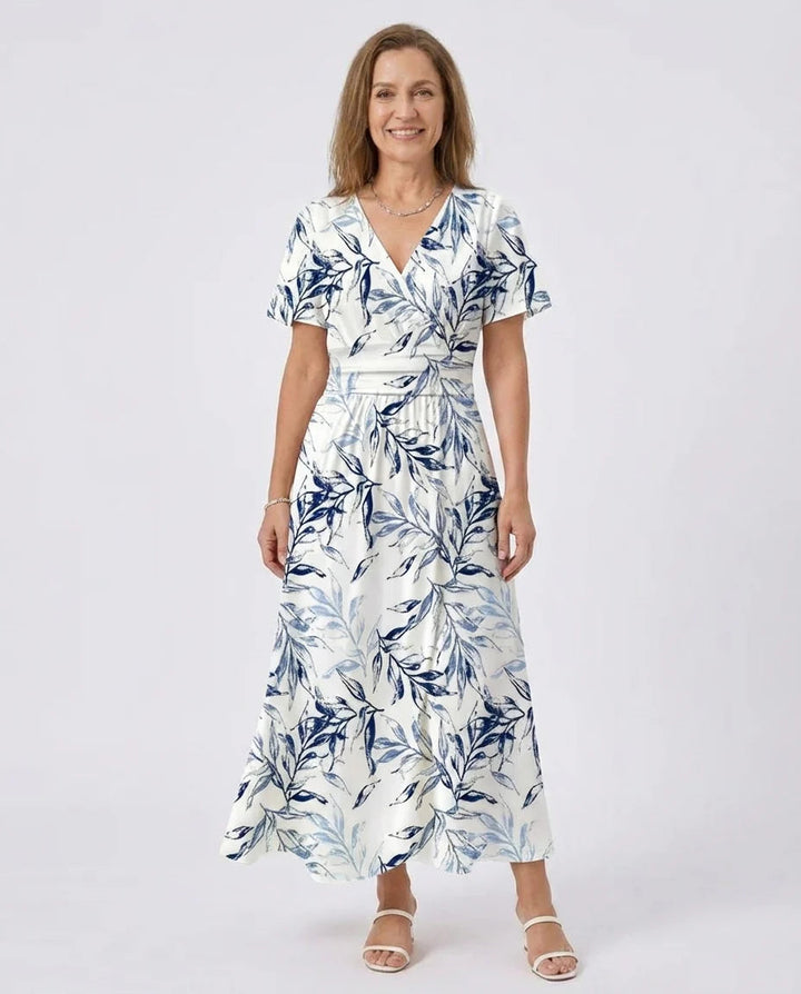 Women's Printed Midi Dress | Elegant Flutter Sleeve Summer Dress 2