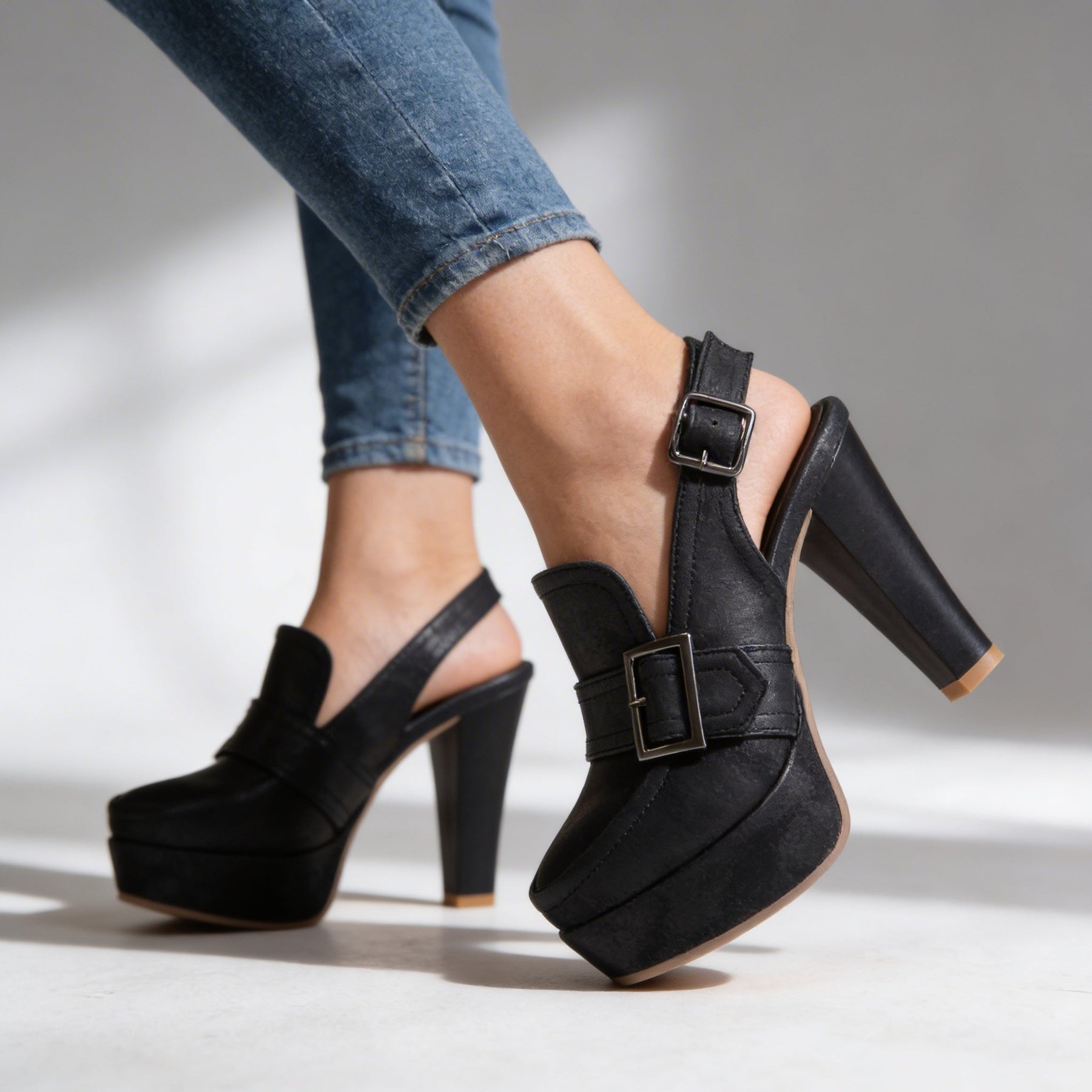 Women's Retro-Inspired Platform Block Heel Slingbacks | Chic Stylish Summer Footwear 5