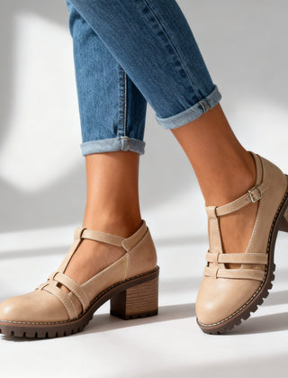 Women's Retro T-Strap Block Heel Loafers | Stylish Comfortable Footwear 4