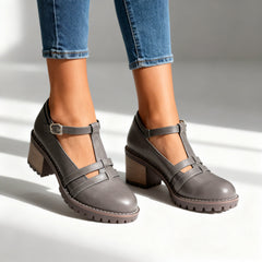 Women's Retro T-Strap Block Heel Loafers | Stylish Comfortable Footwear 5