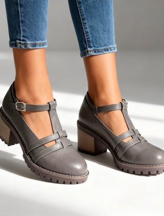 Women's Retro T-Strap Block Heel Loafers | Stylish Comfortable Footwear 5