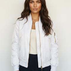 Women's Satin Bomber Jacket | Sporty Elegant Outerwear | Luxurious Stylish Fit 10