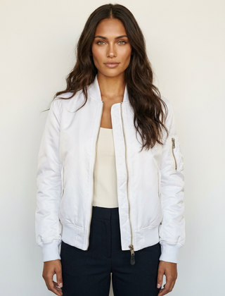 Women's Satin Bomber Jacket | Sporty Elegant Outerwear | Luxurious Stylish Fit 10
