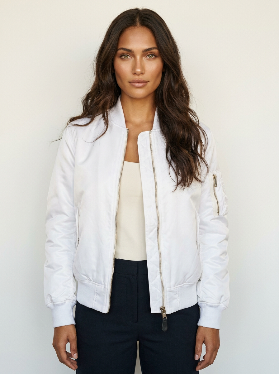 Women's Satin Bomber Jacket | Sporty Elegant Outerwear | Luxurious Stylish Fit 10