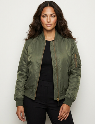 Women's Satin Bomber Jacket | Sporty Elegant Outerwear | Luxurious Stylish Fit 12