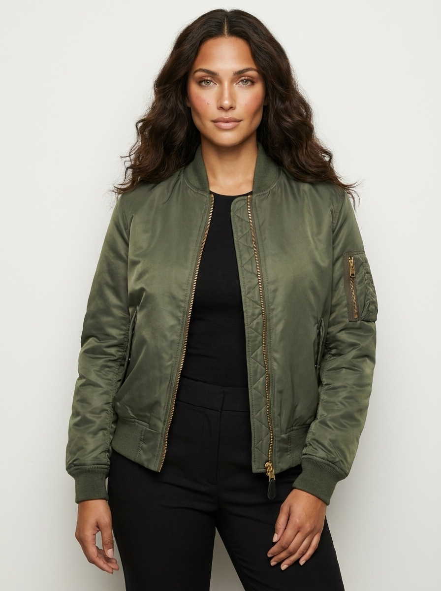 Women's Satin Bomber Jacket | Sporty Elegant Outerwear | Luxurious Stylish Fit 12