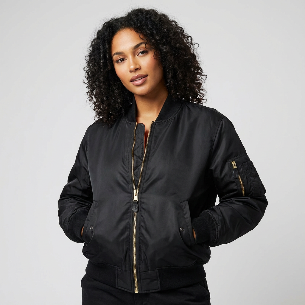 Women's Satin Bomber Jacket | Sporty Elegant Outerwear | Luxurious Stylish Fit 2