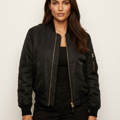 Women's Satin Bomber Jacket | Sporty Elegant Outerwear | Luxurious Stylish Fit 3