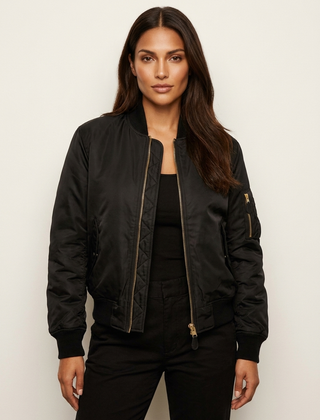 Women's Satin Bomber Jacket | Sporty Elegant Outerwear | Luxurious Stylish Fit 3