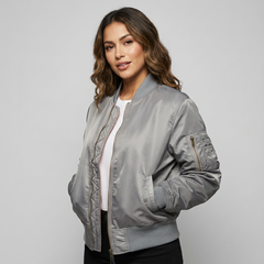 Women's Satin Bomber Jacket | Sporty Elegant Outerwear | Luxurious Stylish Fit 4