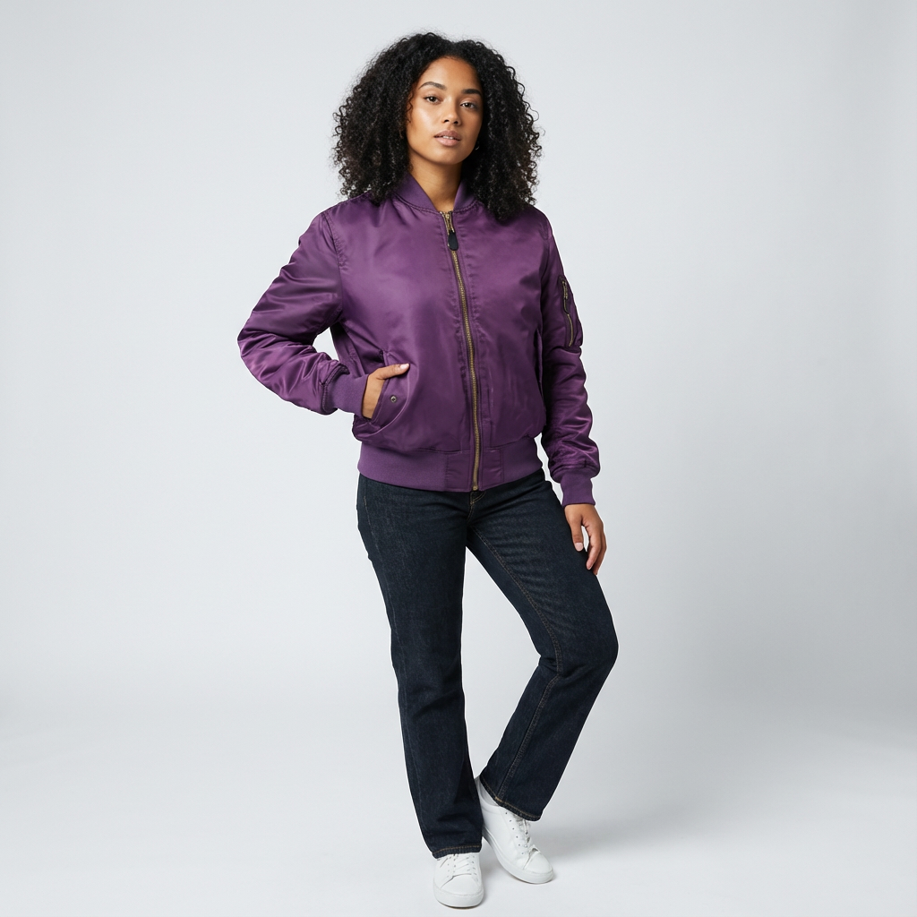 Women's Satin Bomber Jacket | Sporty Elegant Outerwear | Luxurious Stylish Fit 6
