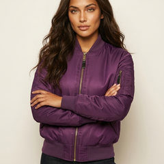 Women's Satin Bomber Jacket | Sporty Elegant Outerwear | Luxurious Stylish Fit 7
