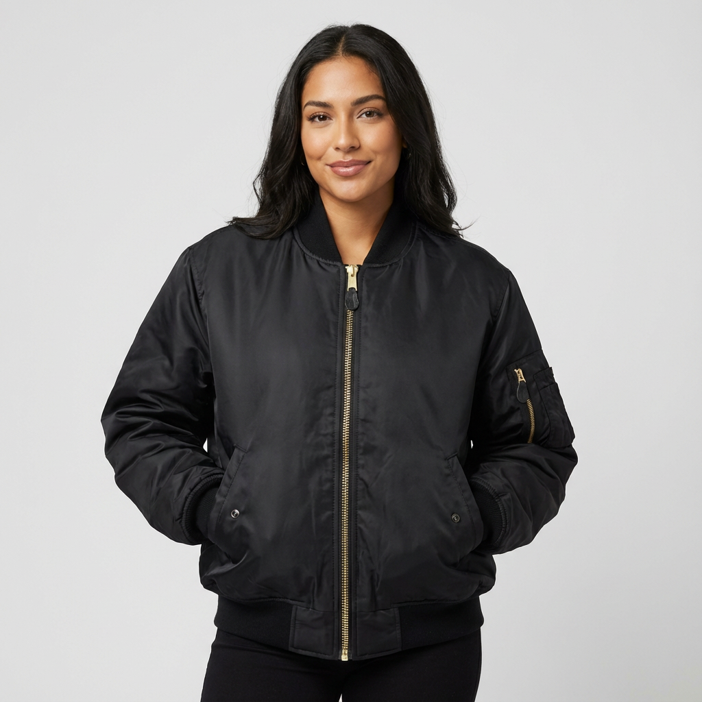 Women's Satin Bomber Jacket | Sporty Elegant Outerwear | Luxurious Stylish Fit 8