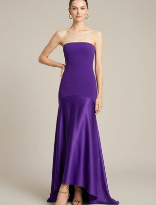 Women's Satin Maxi Dress | Elegant Strapless Formal Gown for Evening Events 0