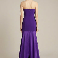 Women's Satin Maxi Dress | Elegant Strapless Formal Gown for Evening Events 1
