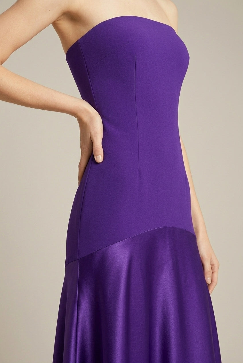 Women's Satin Maxi Dress | Elegant Strapless Formal Gown for Evening Events 2