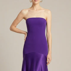Women's Satin Maxi Dress | Elegant Strapless Formal Gown for Evening Events 3