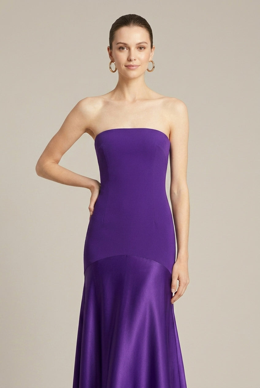 Women's Satin Maxi Dress | Elegant Strapless Formal Gown for Evening Events 3