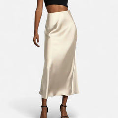 Women's Satin Midi Skirt | Elegant High-Waist Timeless Design 0
