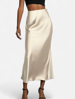 Women's Satin Midi Skirt | Elegant High-Waist Timeless Design 0