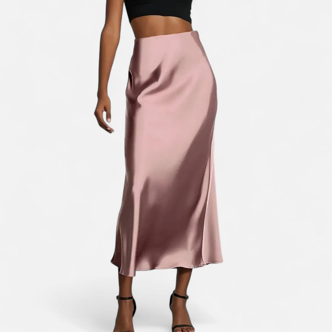 Women's Satin Midi Skirt | Elegant High-Waist Timeless Design 2