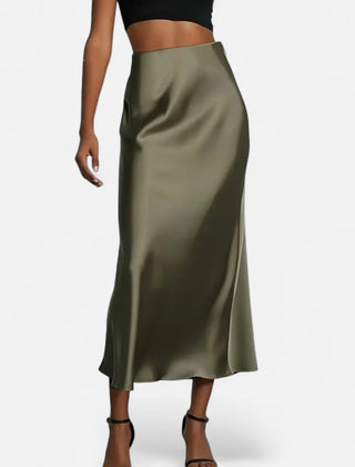 Women's Satin Midi Skirt | Elegant High-Waist Timeless Design 3