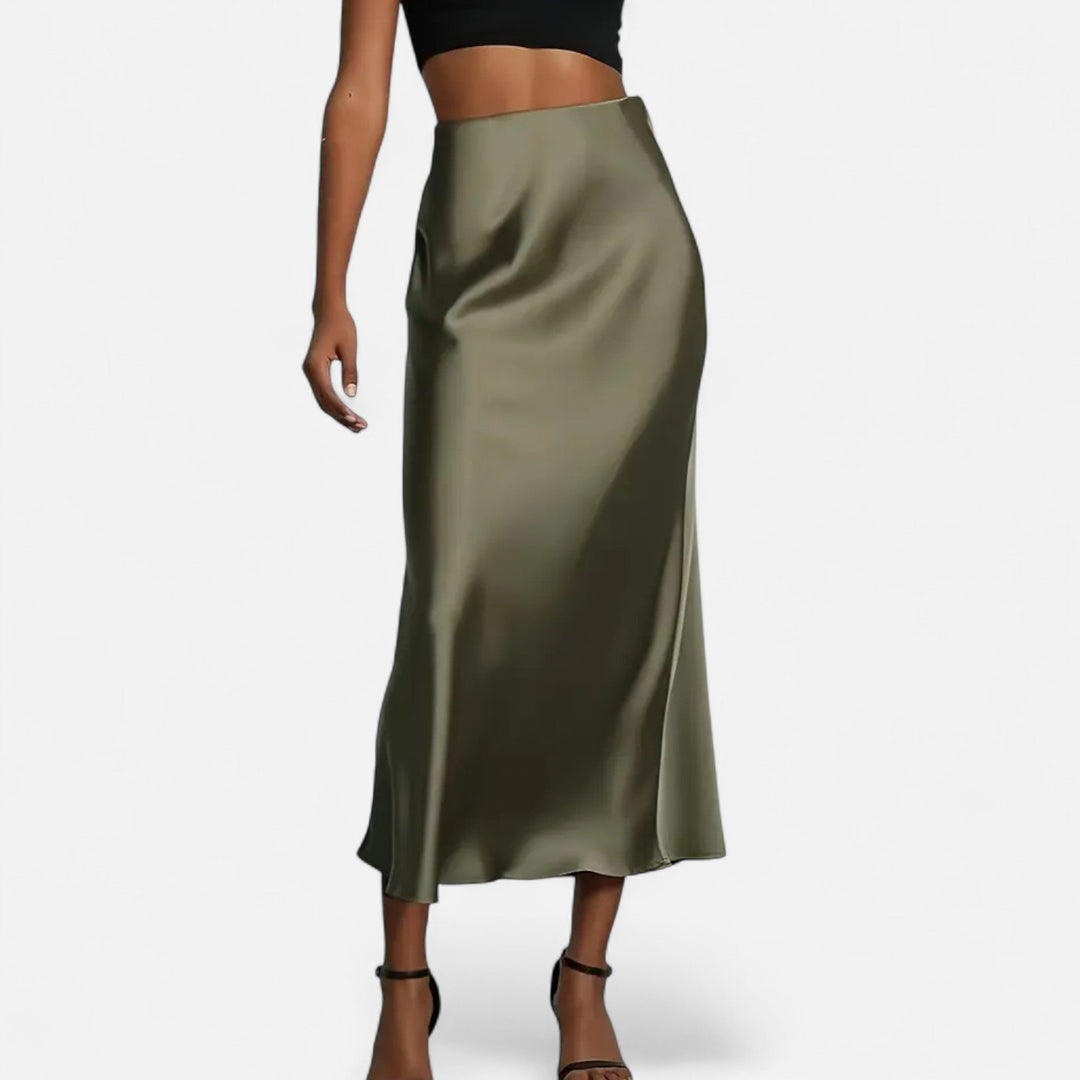 Women's Satin Midi Skirt | Elegant High-Waist Timeless Design 3