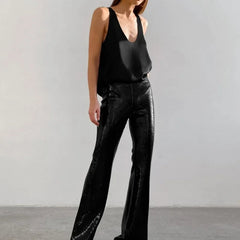 Women's Satin Tank Top | Elegant Deep V-Neck Sleeveless Camisole 3