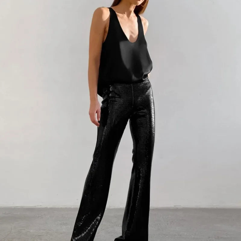 Women's Satin Tank Top | Elegant Deep V-Neck Sleeveless Camisole 3
