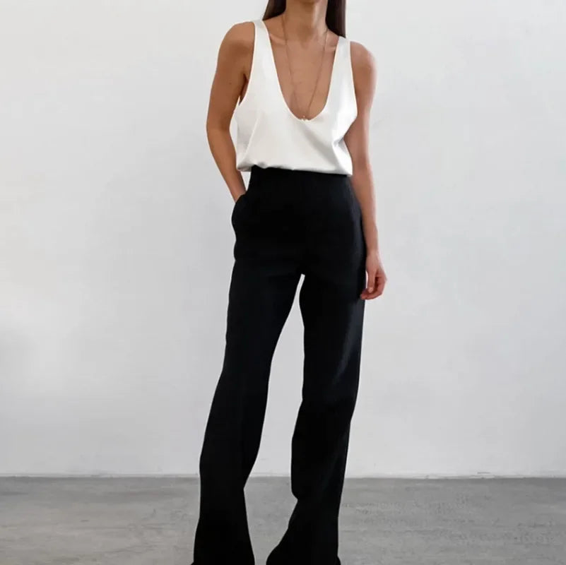 Women's Satin Tank Top | Elegant Deep V-Neck Sleeveless Camisole 5