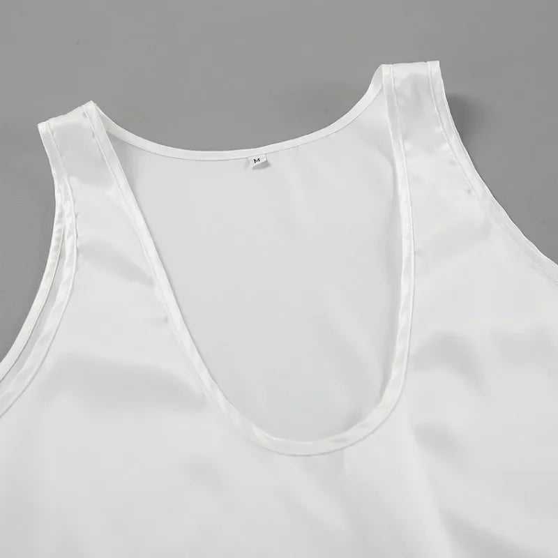 Women's Satin Tank Top | Elegant Deep V-Neck Sleeveless Camisole 6