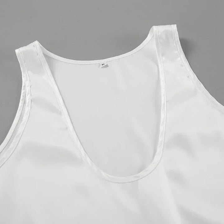 Women's Satin Tank Top | Elegant Deep V-Neck Sleeveless Camisole 6