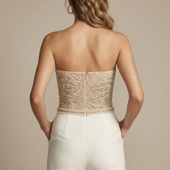 Women's Sequin Jumpsuit | Elegant Strapless Wide-Leg Evening Wear 1