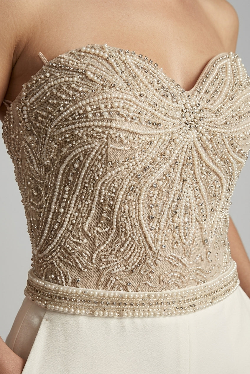 Women's Sequin Jumpsuit | Elegant Strapless Wide-Leg Evening Wear 2