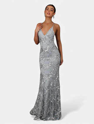 Women's Sequin Maxi Dress | Elegant Fitted Formal Evening Gown 2