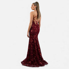 Women's Sequin Maxi Dress | Elegant Fitted Formal Evening Gown 4