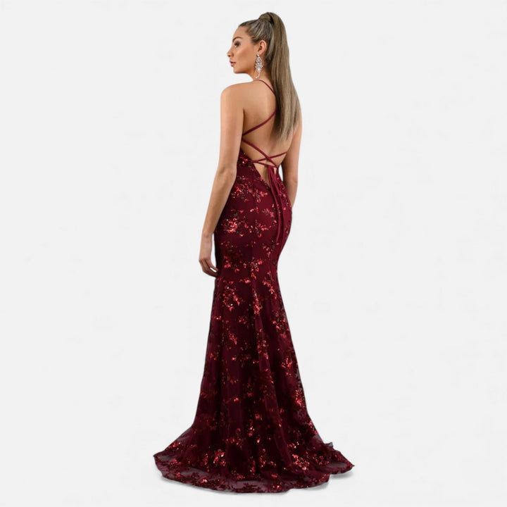 Women's Sequin Maxi Dress | Elegant Fitted Formal Evening Gown 4