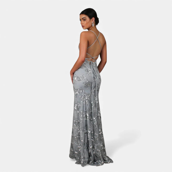 Women's Sequin Maxi Dress | Elegant Fitted Formal Evening Gown 5