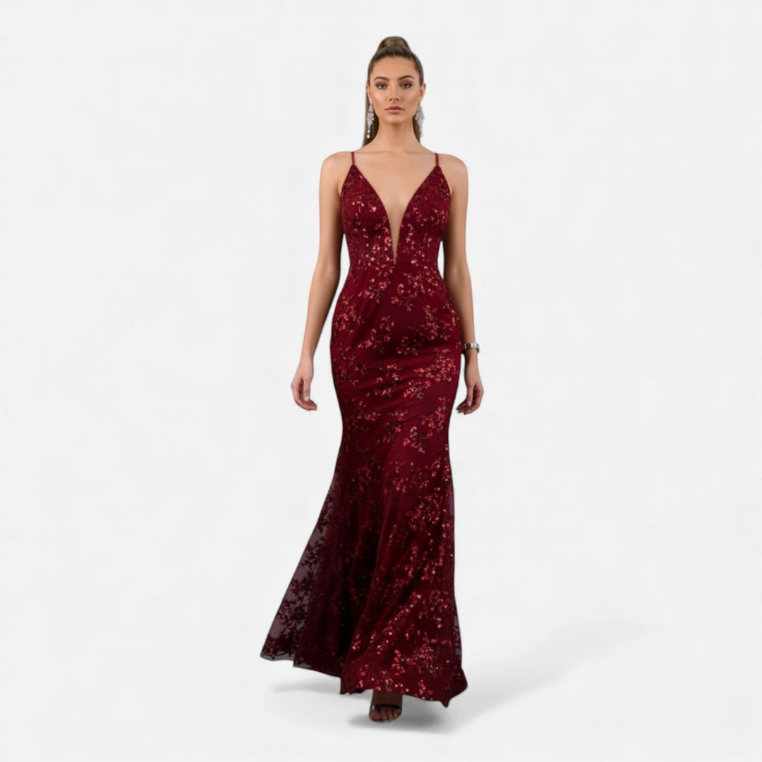 Women's Sequin Maxi Dress | Elegant Fitted Formal Evening Gown 7