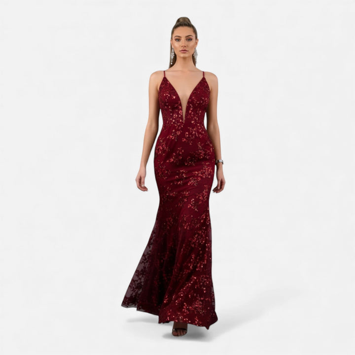 Women's Sequin Maxi Dress | Elegant Fitted Formal Evening Gown 7