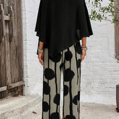Women's Soft Casual Loungewear Set | Elegant Asymmetrical Top and Wide Leg Pants for Summer 3