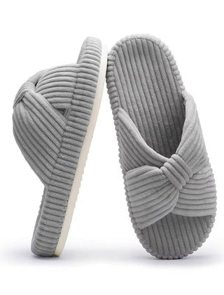 Women's Soft Corduroy Slippers | Comfortable Open Toe Design with Arch Support 10
