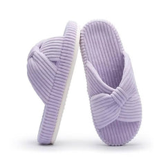 Women's Soft Corduroy Slippers | Comfortable Open Toe Design with Arch Support 11