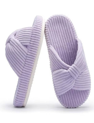 Women's Soft Corduroy Slippers | Comfortable Open Toe Design with Arch Support 11