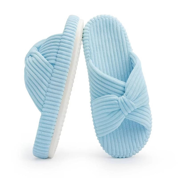 Women's Soft Corduroy Slippers | Comfortable Open Toe Design with Arch Support 12